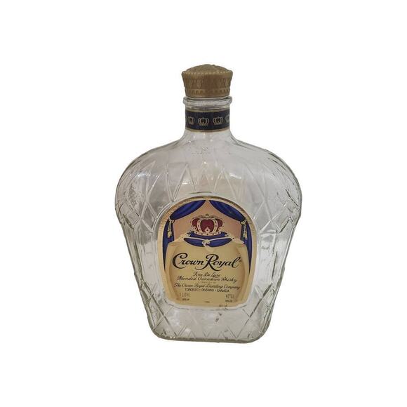 EMPTY Bottle 750ml  Crown Royal Whiskey Cleaned 1 LiterCraft Project Upcycle - Picture 1 of 6